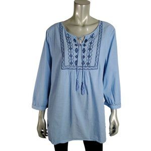 Studio Works Peasant Top XL Embroidered